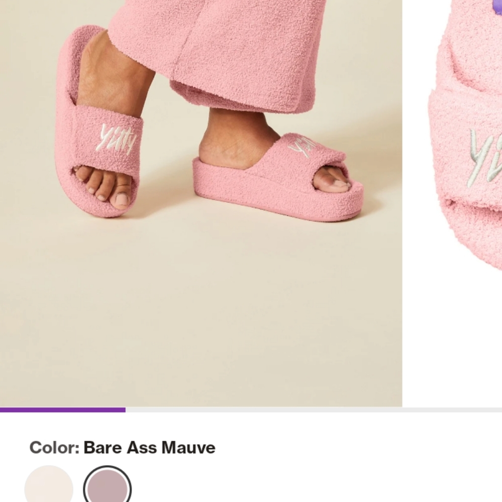 COPY - Yitty Pet Me Adjustable Velcro Platform Slides Size 7 mauve pink